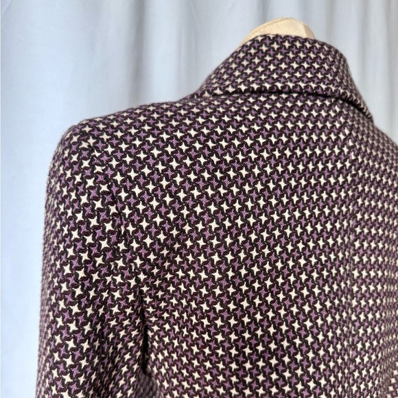 VTG Purple Houndstooth Italian Single Breasted Wide Lapel Blazer - IT 42 S/M - Picture 13 of 15